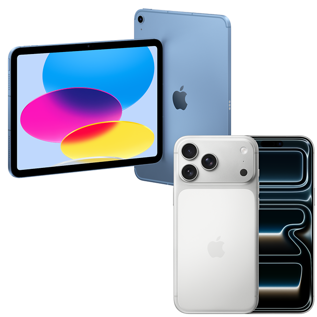 Apple iPad mit Stift und zwei iPhones nebeneinander