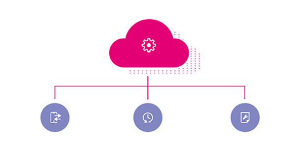 Grafik einer Cloud mit verbundenen Endpunkten zur Endgerätesicherheit